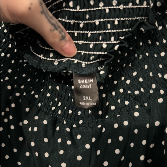 SHEIN Curve Polka Dot GreenPants - Picture 3 of 3